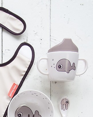 Done By Deer Tazza Spout con Beccuccio e Manici Sea Friends - Cipria - 230 ml Tazze con Beccuccio Sippy