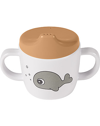 Done By Deer Tazza Spout con Beccuccio e Manici Sea Friends - Mostarda/Grigio - 230 ml Tazze con Beccuccio Sippy