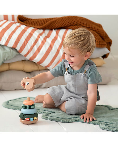 Done By Deer Torre Impilabile - Raffi - Multicolore - in Legno Incastri in Legno