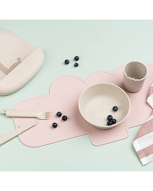 Done By Deer Tovaglietta in Silicone Alimentare con Bordo Rialzato - Croco - Cipria Tovagliette_