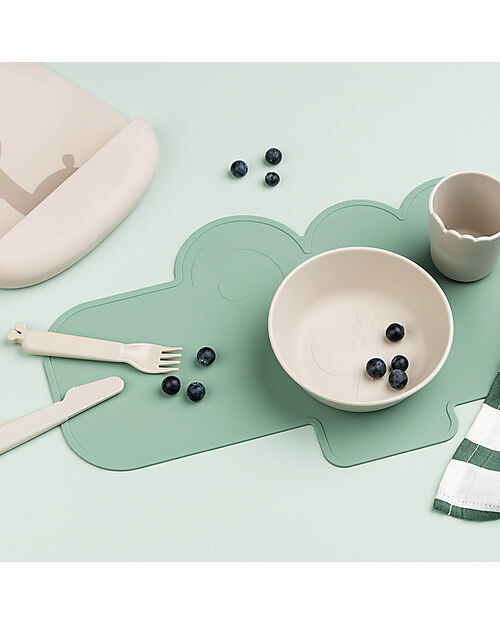 Done By Deer Tovaglietta in Silicone Alimentare con Bordo Rialzato - Croco - Verde Tovagliette_