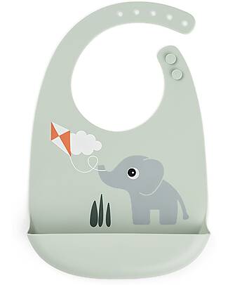 Done By Deer Waterproof Bib with Pocket - Playground - Green - 100% Food Grade Silicone - 3m+ Waterproof Bibs