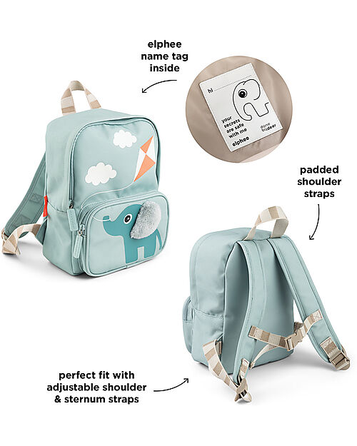 Done By Deer Zainetto Elphee per Bambini - Azzurro - 20x26 cm Zaini Asilo