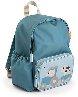 Done By Deer Zainetto per Bambini - Tiny Farm - Blu - 7,5L Zaini Scuola