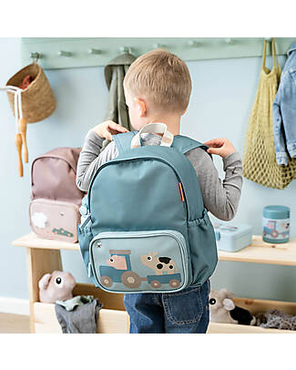 Done By Deer Zainetto per Bambini - Tiny Farm - Blu - 7,5L Zaini Scuola