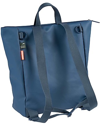 Done By Deer Zaino Cambio con Fasciatoio Ripiegabile e Ganci Passeggino, Blu - Fatto con bottiglie di plastica riciclata! Borse Cambio e Accessori