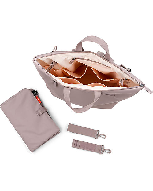 Done By Deer Zaino Cambio con Fasciatoio Ripiegabile e Ganci Passeggino - Powder - Fatto con bottiglie di plastica riciclata! Zaini Fasciatoio