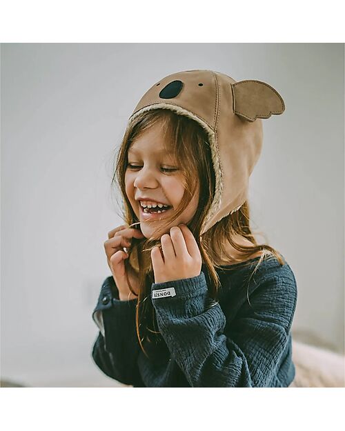 Donsje Cappello in Pelle Kapi Classic - Koala - con Orecchie Cappelli Invernali