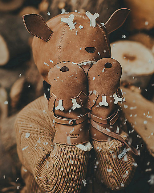 Donsje Cappello Invernale Kapi - Cervo Maschio - Pelle Nubuck! Cappelli Invernali