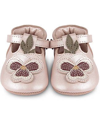 Donsje Sandali in pelle Classic Heidi - Violetta Rosa Metallico - Chiusura in Velcro Sandali
