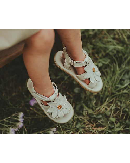 Donsje Sandali in Pelle Iles Fields - Margherita Bianco - Eleganti e di Qualità Sandali