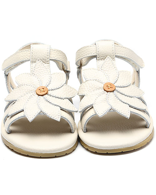 Donsje Sandali in Pelle Iles Fields - Margherita Bianco - Eleganti e di Qualità Sandali