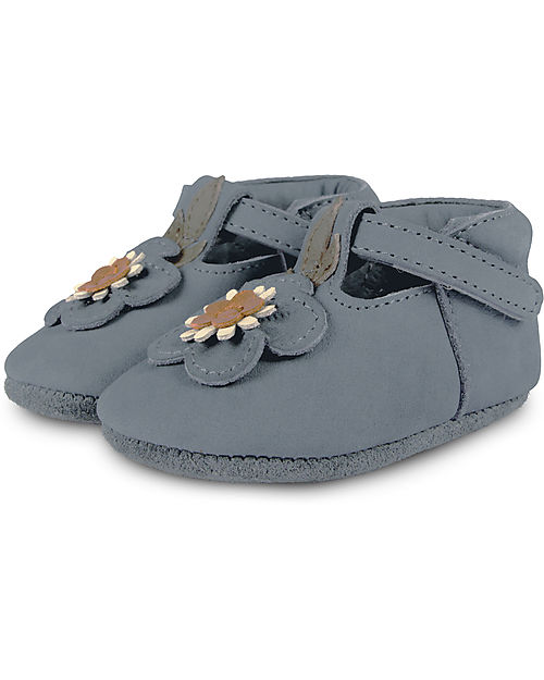 Donsje Sandali in pelle Nubuck Heidi - Non ti Scordar di Me Petrol - Chiusura in Velcro Sandali