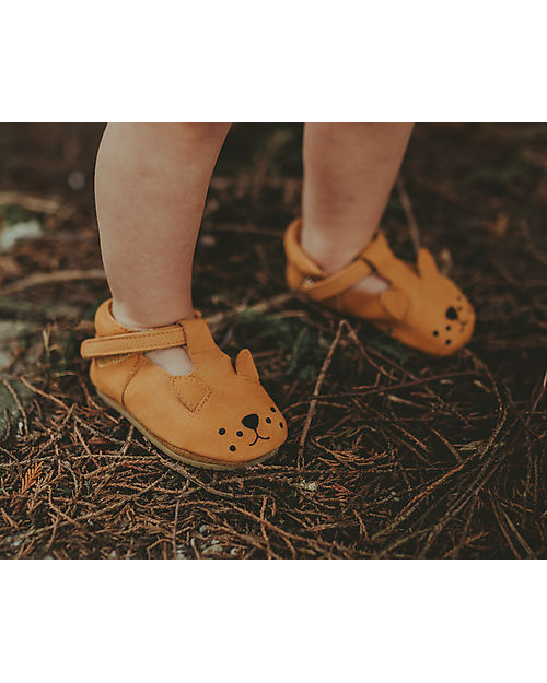 Donsje Sandali in pelle Nubuck Spark Classic - Leone Caramel - Chiusura in Velcro Sandali