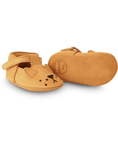 Donsje Sandali in pelle Nubuck Spark Classic - Leone Caramel - Chiusura in Velcro Sandali