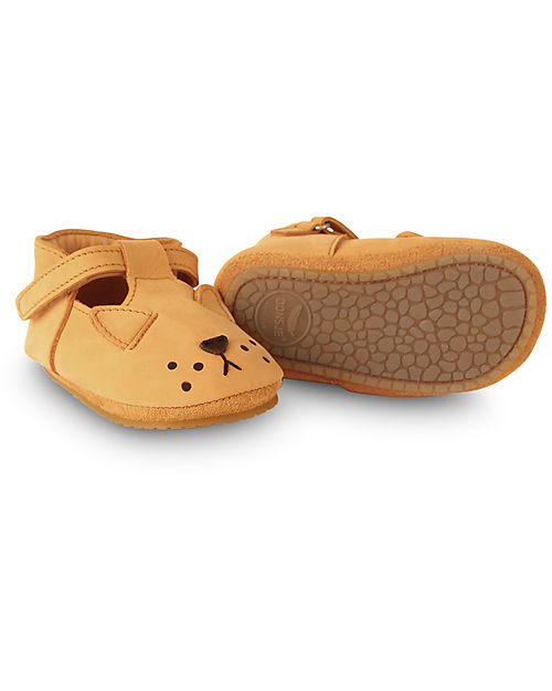 Donsje Sandali in pelle Nubuck Spark Classic - Leone Caramel - Chiusura in Velcro Sandali