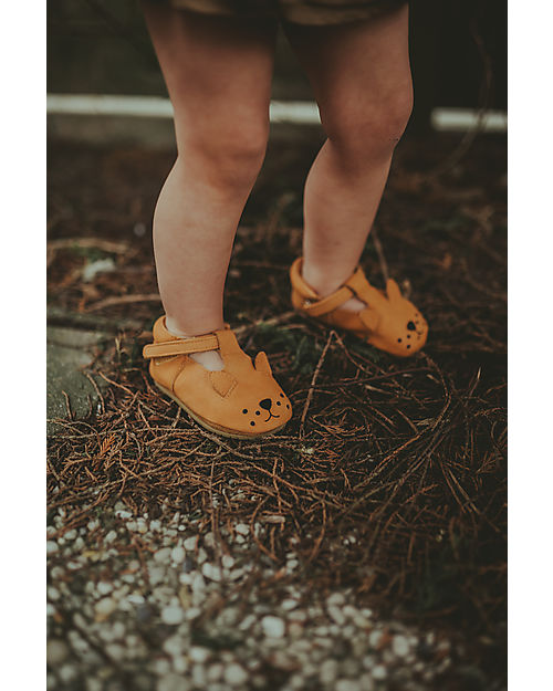 Donsje Sandali in pelle Nubuck Spark Classic - Leone Caramel - Chiusura in Velcro Sandali