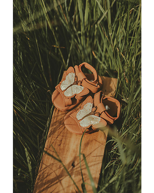 Donsje Sandali in Pelle Nubuck Tuti Sky - Farfalla - Eleganti e di Qualità Sandali