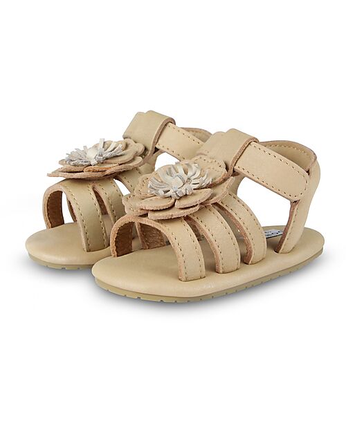 Donsje Sandali in Pelle Tuti Fields - Ranuncolo Gold Metallic - Chiusura con Velcro Sandali