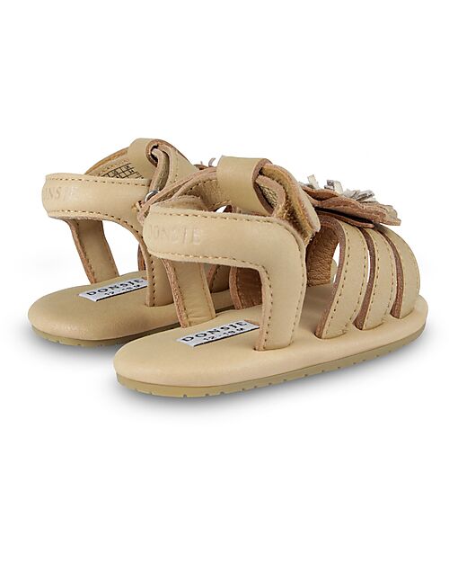 Donsje Sandali in Pelle Tuti Fields - Ranuncolo Gold Metallic - Chiusura con Velcro Sandali