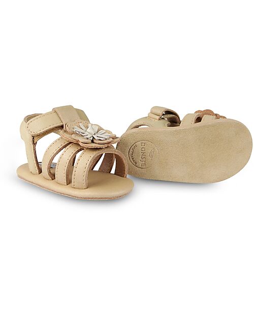 Donsje Sandali in Pelle Tuti Fields - Ranuncolo Gold Metallic - Chiusura con Velcro Sandali