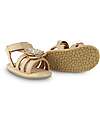 Donsje Sandali in Pelle Tuti Fields - Ranuncolo Gold Metallic - Chiusura con Velcro Sandali