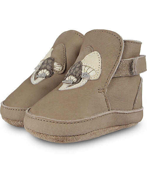 Donsje Scarpe Bambino in Pelle Mush - Funghi - Tartufo Scarpe