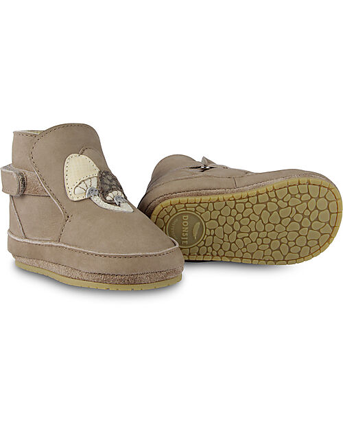 Donsje Scarpe Bambino in Pelle Mush - Funghi - Tartufo Scarpe