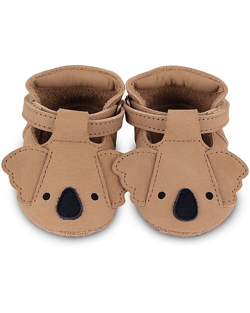 Donsje Scarpe in Pelle Spark Classic - Koala - Chiusura in Velcro Sandali