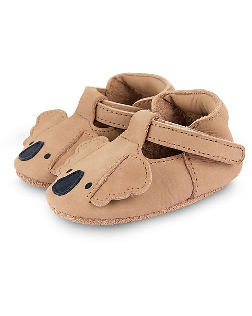 Donsje Scarpe in Pelle Spark Classic - Koala - Chiusura in Velcro Sandali