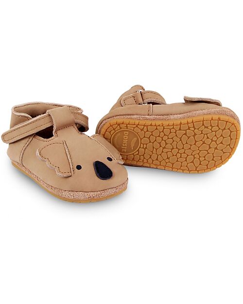 Donsje Scarpe in Pelle Spark Classic - Koala - Chiusura in Velcro Sandali