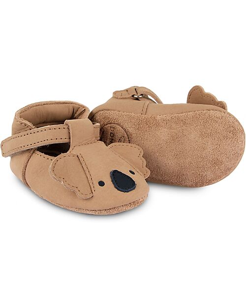Donsje Scarpe in Pelle Spark Classic - Koala - Chiusura in Velcro Sandali
