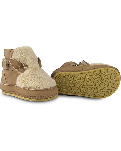 Donsje Stivaletti Con Pelliccia - Beige - 100% Pelle - Per i Primi Passi! Scarpe