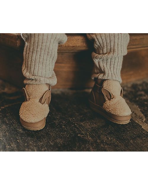 Donsje Stivaletti Con Pelliccia - Beige - 100% Pelle - Per i Primi Passi! Scarpe