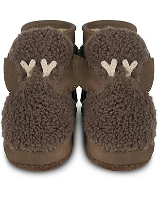 Donsje Stivaletti Con Pelliccia - Nocciola - 100% Pelle - Per i Primi Passi! Scarpe