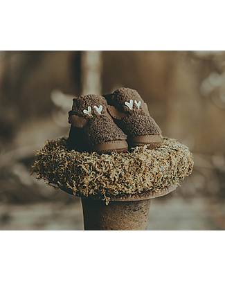 Donsje Stivaletti Con Pelliccia - Nocciola - 100% Pelle - Per i Primi Passi! Scarpe