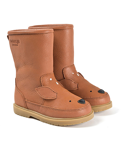 Donsje Stivaletto in Pelle Classic Wadudu - Cervo - Imbottito in Lana! Scarpe