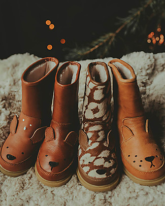 Donsje Stivaletto in Pelle Classic Wadudu - Cervo - Imbottito in Lana! Scarpe_