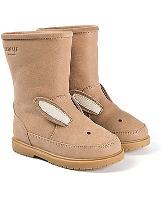 Donsje Stivaletto in Pelle Classic Wadudu - Coniglio - Imbottito in Lana! Scarpe_