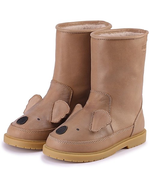 Donsje Stivaletto in Pelle Classic Wadudu - Koala - Imbottito in Lana! Scarpe
