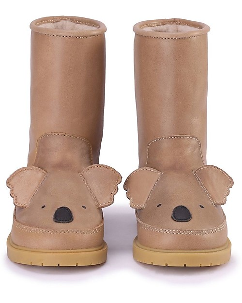 Donsje Stivaletto in Pelle Classic Wadudu - Koala - Imbottito in Lana! Scarpe