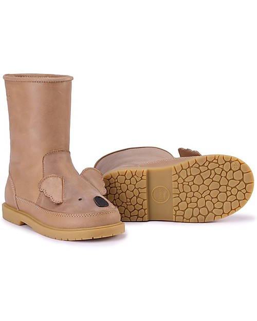Donsje Stivaletto in Pelle Classic Wadudu - Koala - Imbottito in Lana! Scarpe