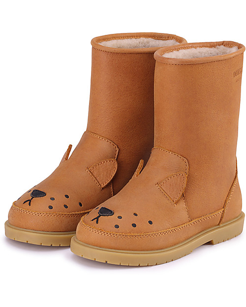 Donsje Stivaletto in Pelle Classic Wadudu - Leone - Imbottito in Lana! Scarpe