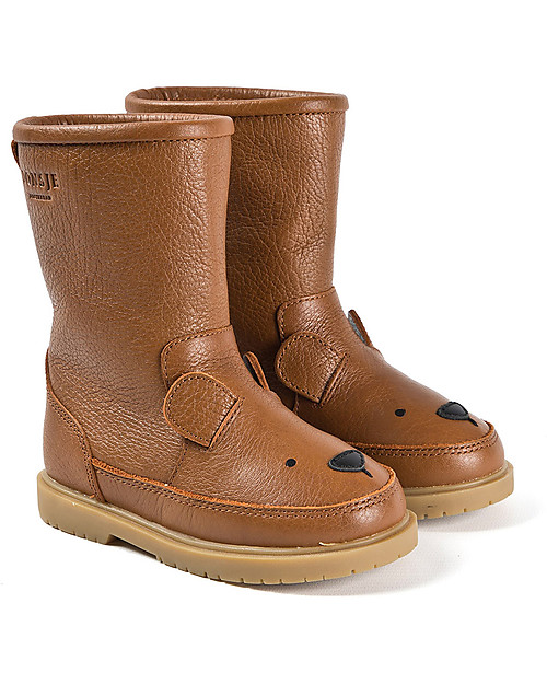 Donsje Stivaletto in Pelle Classic Wadudu - Orso - Imbottito in Lana! Scarpe