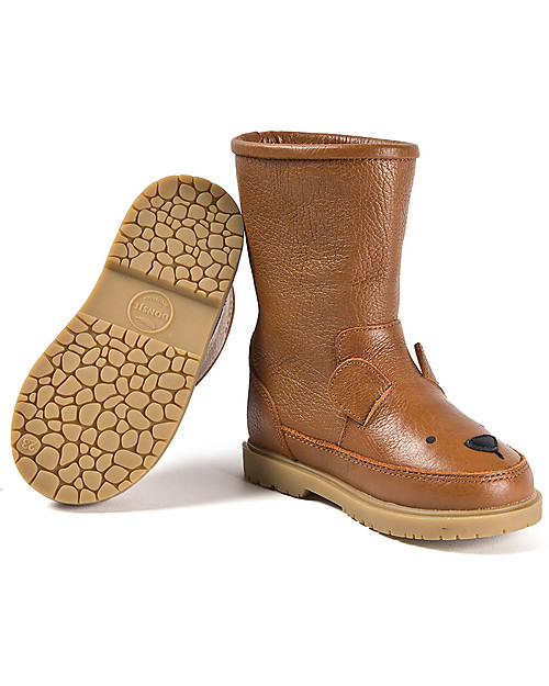 Donsje Stivaletto in Pelle Classic Wadudu - Orso - Imbottito in Lana! Scarpe