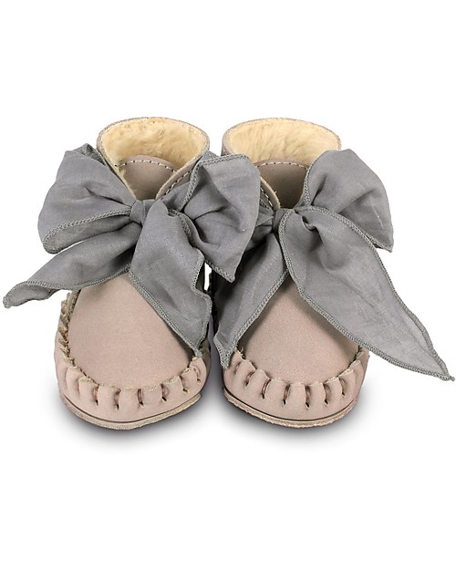 Donsje Stivaletto in Pelle Nubuck Pina - Lilla con Fiocco - Imbottito! Scarpe