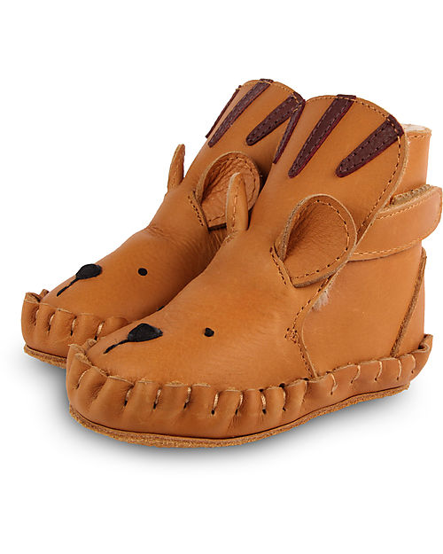 Donsje Stivaletto in Pelle Premium Classic Kapi - Tigre - Cammello - per i Primi Passi! Scarpe