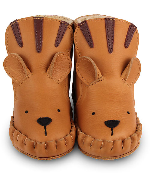 Donsje Stivaletto in Pelle Premium Classic Kapi - Tigre - Cammello - per i Primi Passi! Scarpe