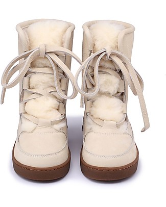 Donsje Stivaletto in Pelle Sonny - Crema - Imbottito in Lana! Scarpe