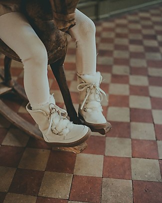 Donsje Stivaletto in Pelle Sonny - Crema - Imbottito in Lana! Scarpe